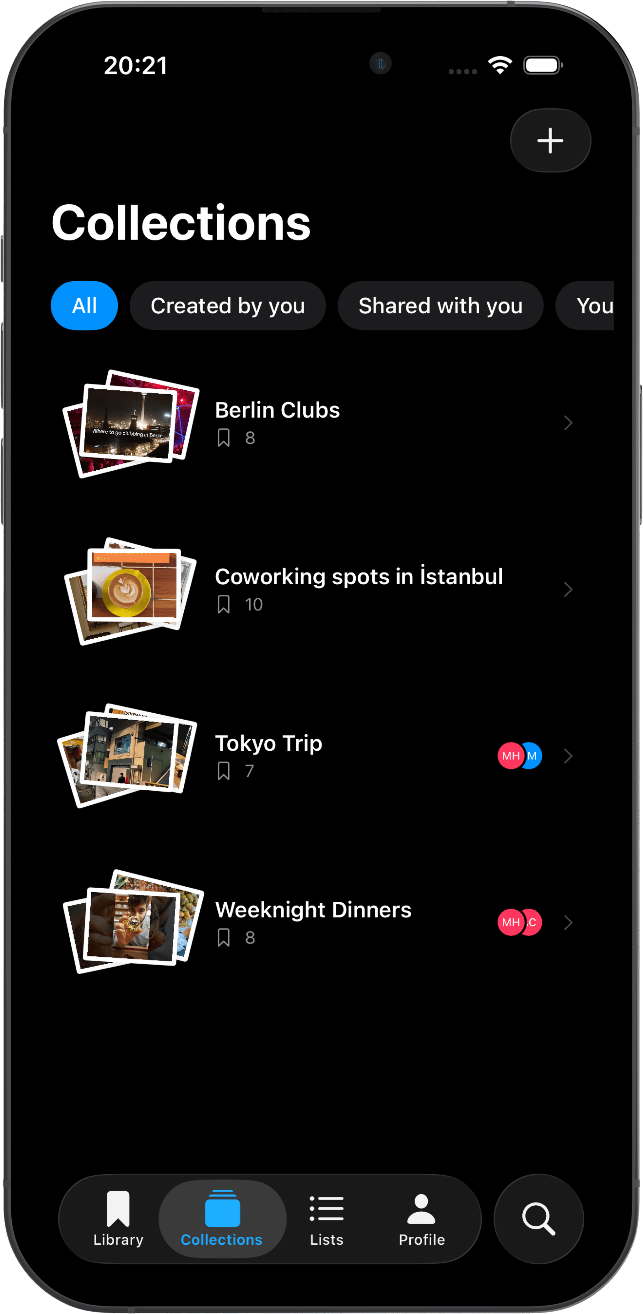 Stashling Collections view